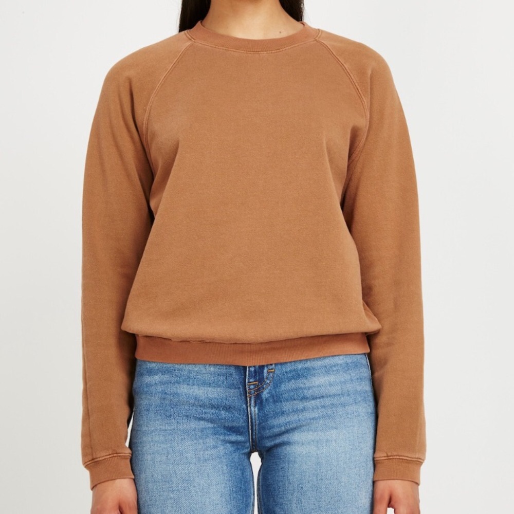 ISO! Frank & Oak gym fleece sweatshirt dark tan